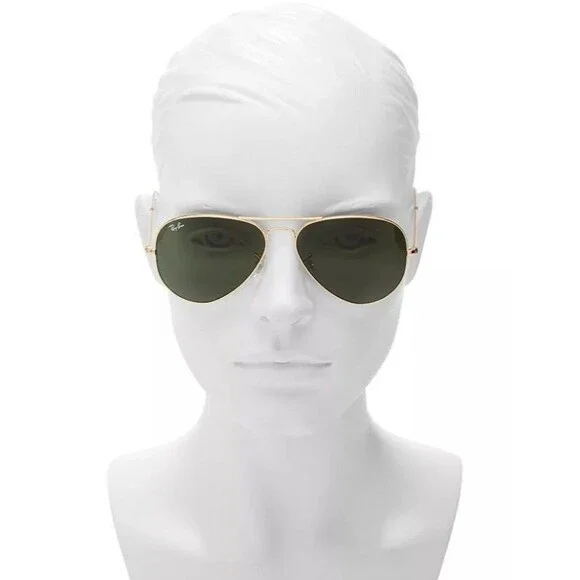 Rayban RB3025 aviator large metal L0205 58-14 135 3n Arista Gold/Green lens - Picture 7 of 13